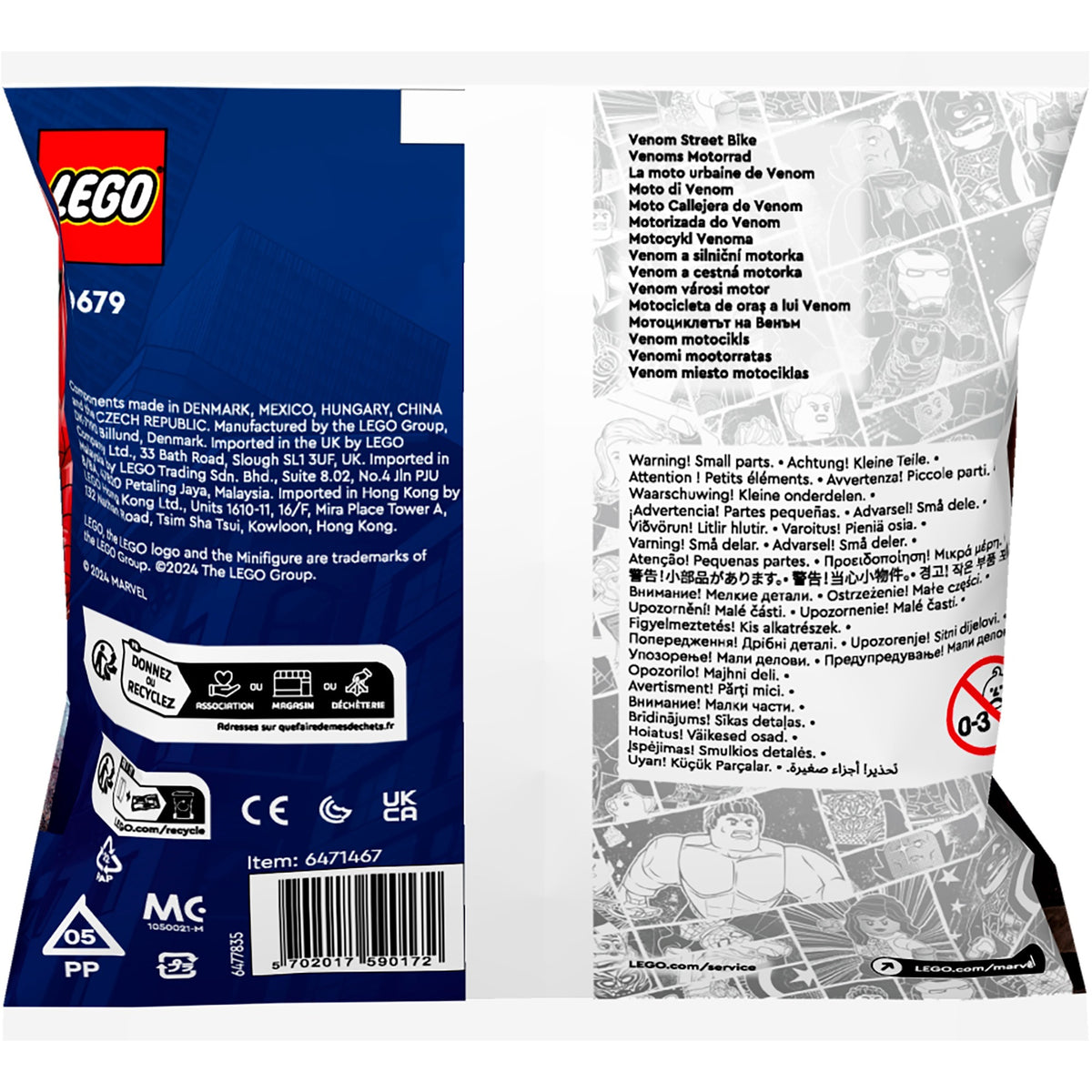 Lego Marvel - zabawka konstrukcyjna roweru ulicznego Venom (30679)