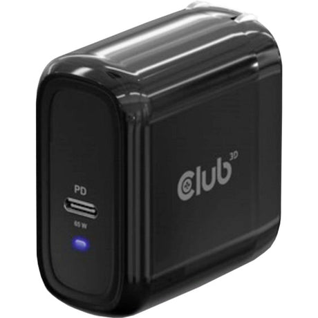 Ładowarka podróżna Club 3D PPS 65W w technologii gan (czarna, USB-C, zasilanie (PD) 3.0)