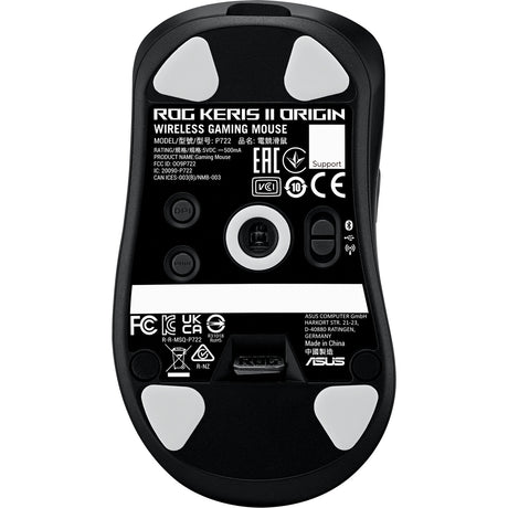 Mysz do gier Asus Rog Keris II Origin (czarna, 42 000 DPI, RGB, USB, 2,4 GHz, Bluetooth)