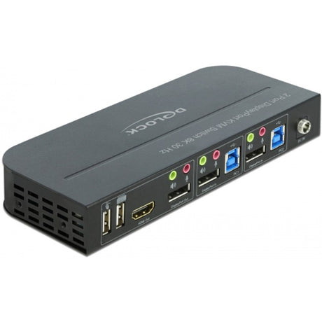 Delock przełącznik displayport 1,4 kvm 8k 30 hz z USB 3.0 i przełącznikiem audio kvm
