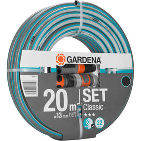 Wąż Gardena Classic 13 mm (1 2 ), z akcesoriami (szary turkus, 18008-20, 20 m)