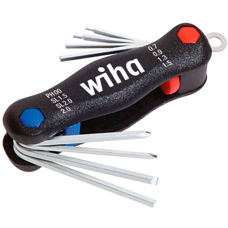 Mini-kieszonkowa gwiazda wielofunkcyjna Wiha (czarna, 8-częściowa)