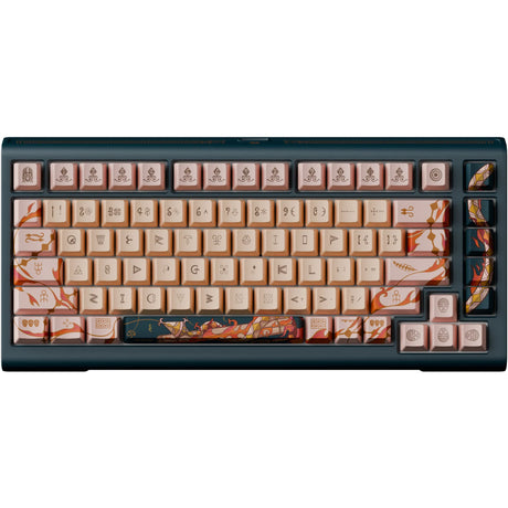 Mechaniczna klawiatura do gier Ducky Year of the Snake 2025 z limitowanej edycji rgb (czarna, układ amerykański (qwerty), wiśniowy mx2a brązowy, 75%, rgb, nasadki klawiszy pbt barwnikowe, hot-swap)