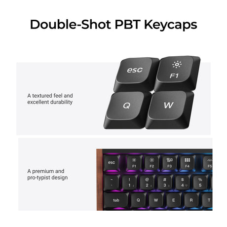 Keychron k5 ultra 8k wireless custom mechanical keyboard (zwart, us lay-out (qwerty), milk pom banana, 100%, rgb leds, lsa double-shot pbt, usb-c | 2.4 ghz | bluetooth 5.2)