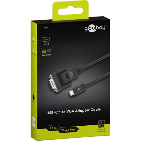 Kabel przejściowy Goobay USB-C na VGA (czarny, 1,8 m)