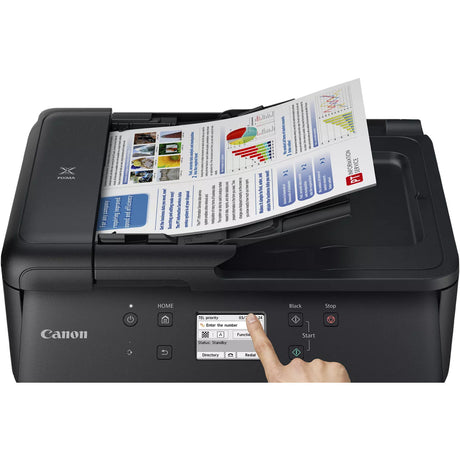 Uniwersalna drukarka atramentowa Canon Pixma TR7650 z funkcją faksu (czarny, USB, Wi-Fi, kopiowanie, skanowanie, faks)