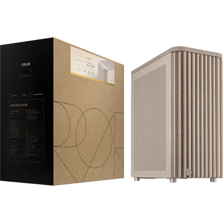 Asus proart pa401 wood Edition - obudowa midi tower z panelem siatkowym (beżowy kolor drewna | 2x USB-A | 1x USB-C)