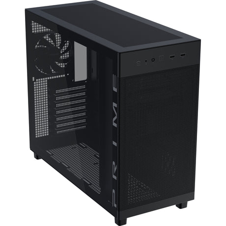 Asus Prime Ap303 - Obudowa Midi Tower z panelem ze szkła hartowanego (czarna | 2x USB-A | 1x USB-C | Szkło hartowane)