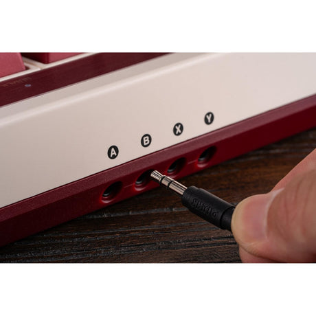 Klawiatura mechaniczna 8bitdo retro edycja fami (beżowa, układ us (qwerty), kailh box biała, 100%, bluetooth low Energy, bezprzewodowa 2.4g, usb)