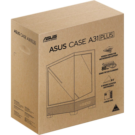 Obudowa midi tower Asus a31 plus (czarna | 2x USB-A | 2x USB-C | szkło hartowane)