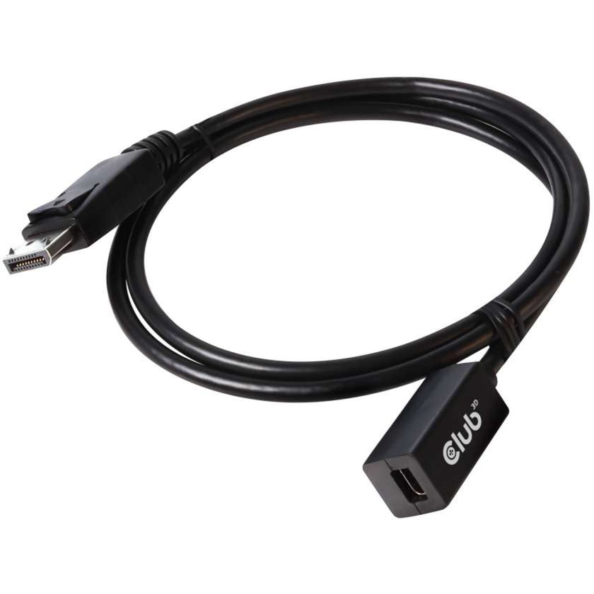 Przedłużacz Club 3d mini displayport > displayport 1.4 (męski) (czarny, 0,1 metra)