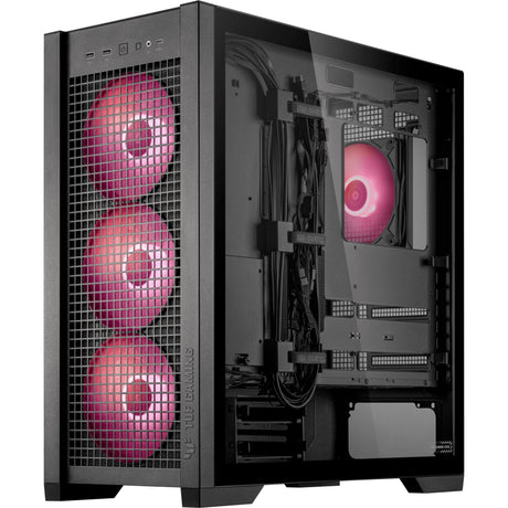 Obudowa midi tower Asus tuf gaming gt302 argb (czarna | 2x usb-a | 1x usb-c | rgb | szkło hartowane)