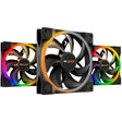 Bądź cicho! Wentylatory Light Wings PWM RGB (czarne, 3 sztuki, 140 x 140 x 25 mm)