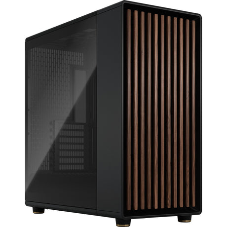 Obudowa Midi Tower o konstrukcji fraktalnej North XL (kolor czarnego drewna | 2x USB-A | 1x USB-C | szkło hartowane)