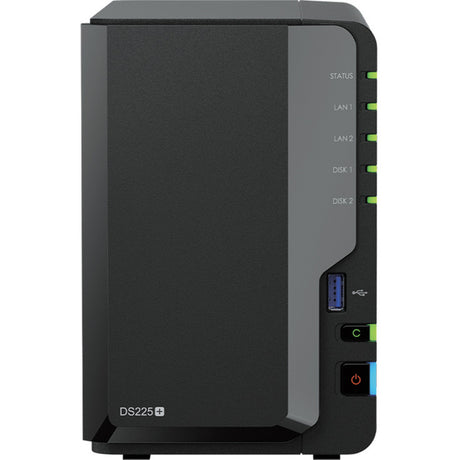 Stacja dyskowa Synology ds225+ nas (czarna, 1x 1GB LAN, 1x 2,5GB LAN, 2x USB 3.2 gen 1)