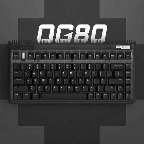 Bezprzewodowa klawiatura mechaniczna Iqunix og80 ciemna strona (czarna, układ amerykański (qwerty), gateron czerwony, 80% (tkl), diody rgb, możliwość wymiany podczas pracy, pbt, 2,4 GHz | bluetooth 5.1 | usb-c)