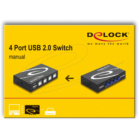 Przełącznik Delock USB 2.0 4-portowy ręczny przełącznik USB