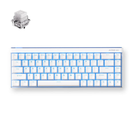 Klawiatura do gier Mchose ace 68 Air Hall Effect z przełącznikiem magnetycznym (biała, układ amerykański (qwerty), mount tai gt he, 65%, rgb, hot swap, nasadki klawiszy pbt, USB-C, czujnik efektu Halla)