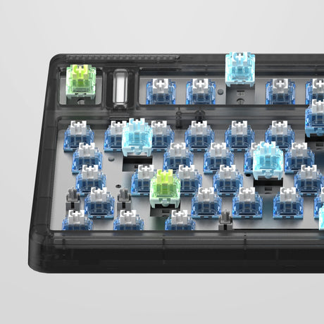 Bezprzewodowa klawiatura mechaniczna Iqunix og80 ciemna strona (czarna, układ amerykański (qwerty), wiśniowy mx brązowy, 80% (tkl), diody rgb, możliwość wymiany podczas pracy, pbt, 2,4 GHz | bluetooth 5.1 | usb-c)