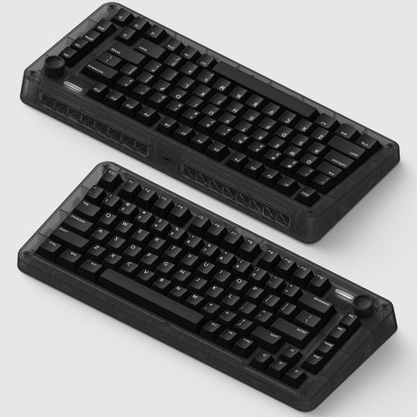 Bezprzewodowa klawiatura mechaniczna Iqunix Zx75 Dark Side (czarna, układ US (QWERTY), wiśnia mx czerwona, 75%, diody RGB, możliwość wymiany podczas pracy, podwójne pbt, 2,4 GHz | bluetooth 5.1 | USB-C)