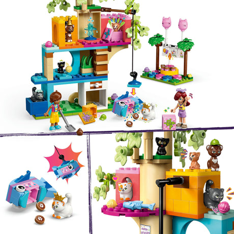 LEGO Friends 42666 Przyjęcie urodzinowe kota i domek na drzewie