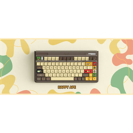 Bezprzewodowa klawiatura mechaniczna Iqunix og80 happy ape (czarna, układ amerykański (qwerty), ttc święta panda, 80% (tkl), diody rgb, możliwość wymiany podczas pracy, pbt, 2,4 ghz | bluetooth 5.1 | usb-c)