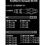 Wera kraftform kompakt 60 kk, 17-częściowy klucz nasadowy (czarno-zielony, bity z główką kulową)