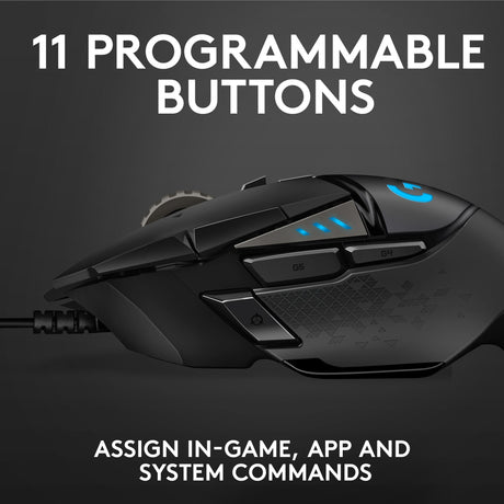 Wysokowydajna mysz do gier Logitech G502 Hero (czarna, 100–25 600 dpi, diody LED rgb)