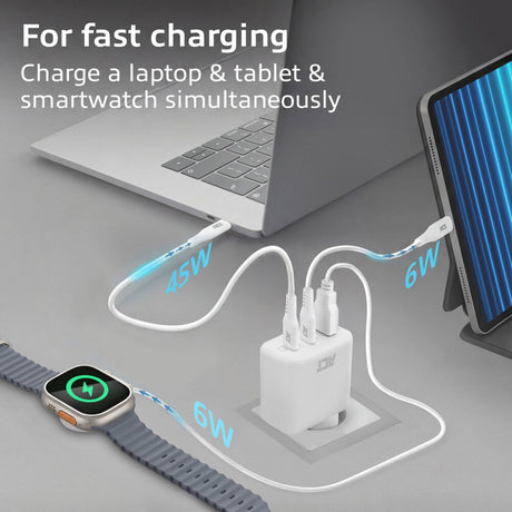 Ładowarka USB działa w kolorze białym