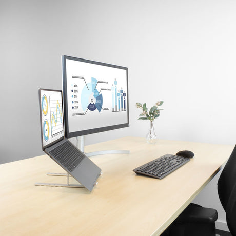 Stojak na laptopa Act Connectivity, aluminiowy, składany (aluminiowy, regulacja wysokości w 7 pozycjach)