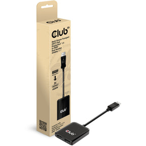 Koncentrator transportowy Club 3D Multi Stream Adapter DisplayPort 1.4 na 2x HDMI z podwójnym monitorem 4K60 Hz (czarny)