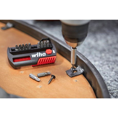 Zestaw bitów Wiha z wybierakiem typu flip, standardowy 25 mm (czarny czerwony, Phillips, Pozidriv, Torx® 13-częściowy 1 4 C6.3 z zaczepem na pasek)