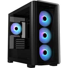 Obudowa Asus a23 plus mini tower (czarna | 2x USB-A | 1x USB-C | RGB | szkło hartowane)