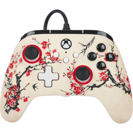 Kontroler Powera Advantage z kablem do konsoli Xbox x|s - nirwana wojownika (magnolia white, xbox series x|s, xbox one, PC)