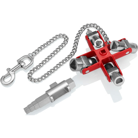 Klucz do szaf rozdzielczych Knipex 00 11 06 v01 z 9 profilami - powierzchnie kwadratowe