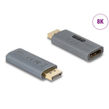 Delock displayport edid emulator 8k adapter (antraciet)