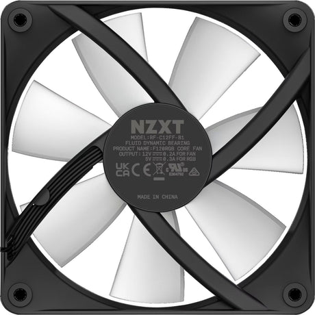 Wentylator z rdzeniem rgb Nzxt f120 rgb (czarny, 120 x 120 x 26 mm, pwm, bez kontrolera)