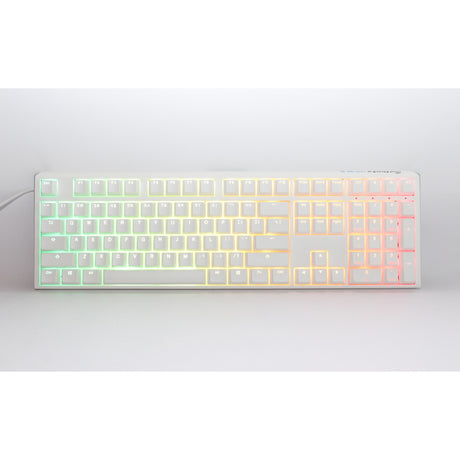 Ducky one 3 klasyczna, czysta biała klawiatura mechaniczna rgb (biała, układ amerykański (qwerty), wiśnia mx speed silver, 100%, dioda rgb, double-shot pbt, hot-swap, mechanika szarlatanu)
