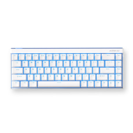 Klawiatura do gier Mchose ace 68 Air Hall Effect z przełącznikiem magnetycznym (biała, układ amerykański (qwerty), kailh Magnetic God, 65%, rgb, hot swap, nasadki klawiszy pbt, USB-C, czujnik efektu Halla)