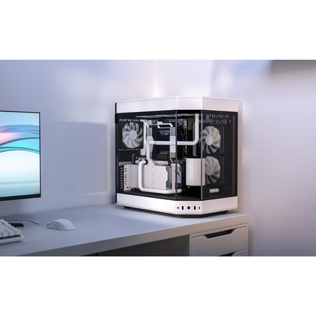 Obudowa midi tower Hyte Y60 (biały czarny | 3x USB-A | szkło hartowane)