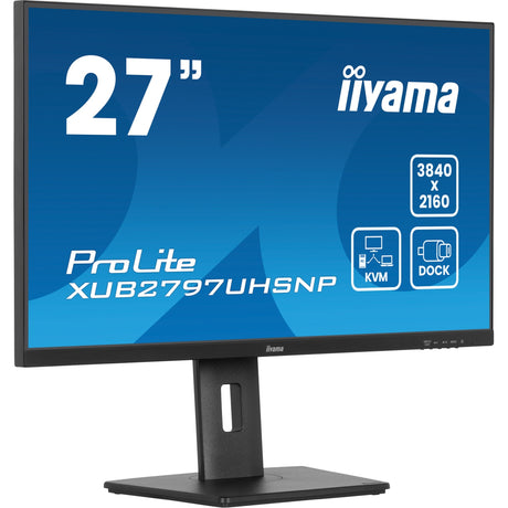 Monitor Iiyama prolite xub2797uhsnp-b1 27 4k UHD (czarny, hdmi, display port, 4x usb-a, usb-c, rj-45)