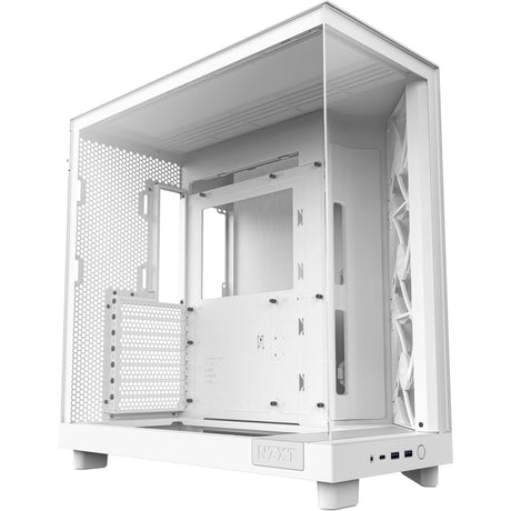 Obudowa midi tower Nzxt h6 flow rgb (biała | 2x usb-a | 1x usb-c | rgb | szkło hartowane)