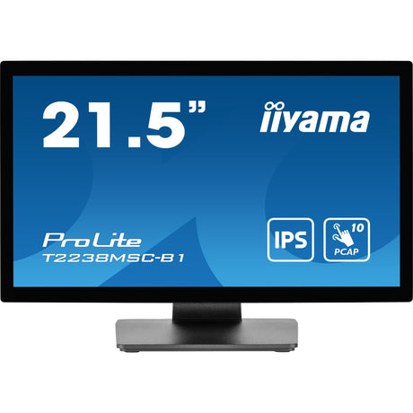 Monitor Iiyama prolite t2238msc-b1 21,5 z ekranem dotykowym (czarny (matowy), HDMI, display port, 2x USB-A, USB-B)