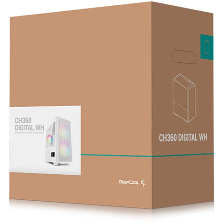 Obudowa cyfrowa mini tower Deepcool ch360 (biała | 1x USB-A | 1x USB-C | RGB | szkło hartowane)