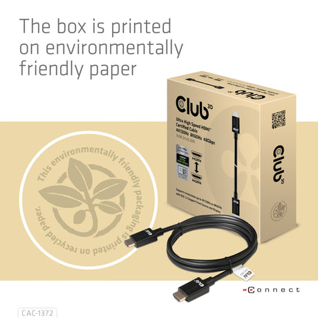 Certyfikat Club 3D ultra high speed HDMI 2.1 kabel męsko-męski (czarny, 2 metry, 4K 120 Hz, 8K 60 Hz, 48 Gb/s)