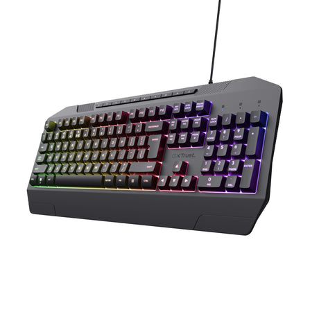 Klawiatura do gier Trust GXT 836 EVOCX RGB (czarna, układ US (QWERTY), membrana, 100%, RGB)