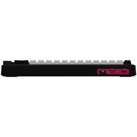 Mechaniczna klawiatura do gier Lorgar kbp70mw rgb (czarna, układ amerykański (qwerty), logar toksyczny fiolet, 65%, rgb, możliwość wymiany podczas pracy, podwójny strzał pbt, bluetooth | 2,4 GHz | usb)