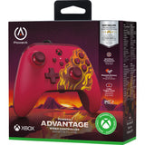 Kontroler Powera Advantage z kablem do serii Xbox x|s - red fire (czerwony, xbox series x|s, xbox one, PC)