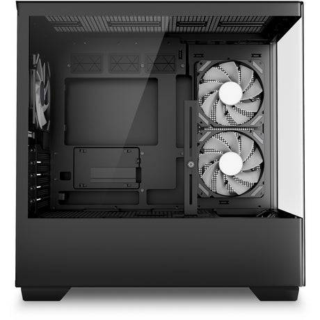 Obudowa midi tower Sharkoon Elite Shark cm100 (czarna | 2x USB-A | 1x USB-C | RGB | szkło hartowane)