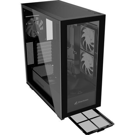 Sharkoon rebel c60 rgb obudowa midi tower (czarna | 2x usb-a | 1x usb-c | rgb | szkło hartowane)